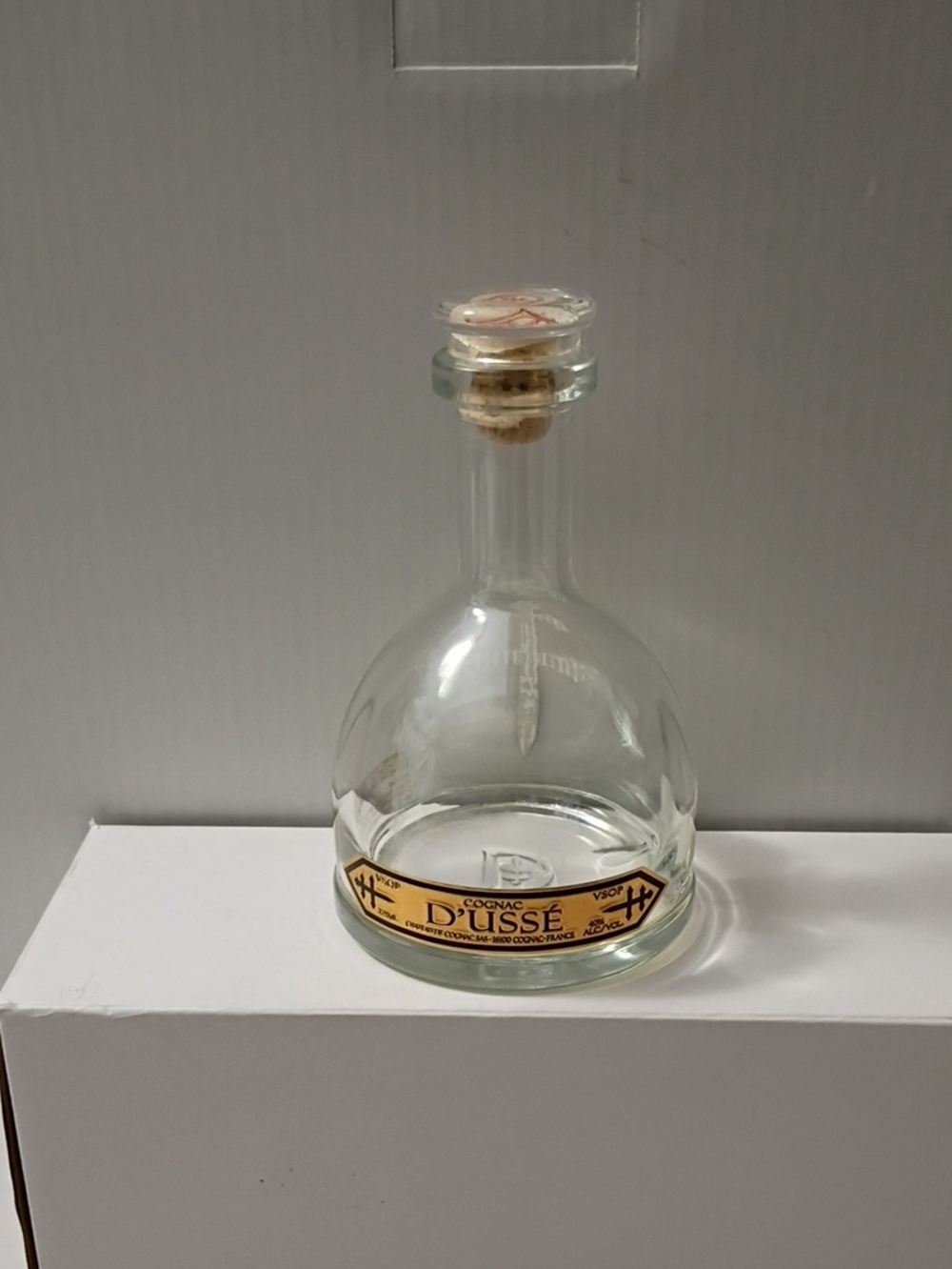 EMPTY Cognac D'Usse Glass Decanter 375 ML.Preloved. Very Good Shape Collectible